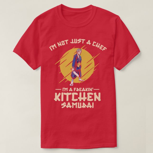 Japansk Chef Japan Samurai Cooking Cooks Måltider  T Shirt (Design framsida)