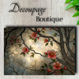 Japansk Cherry Blommar Asian Stil Decoupage