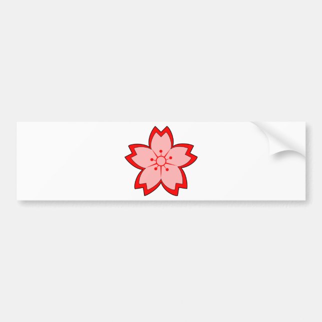 Japansk Cherry-Blommar Bildekal (Framsidan)