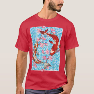 Japansk Cherry Blommar Carp Fish Älskare Sakura Ko T Shirt