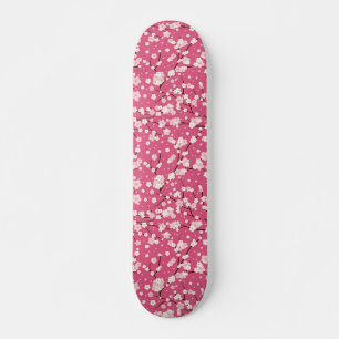 Japansk Cherry Blommar Flower Rosa Blommigt Mini Skateboard Bräda 18,5 Cm