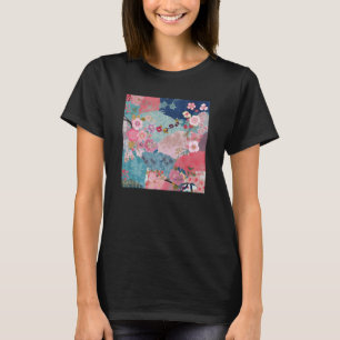 Japansk Cherry Blommar Flower Rosa Sakura Blommigt T Shirt