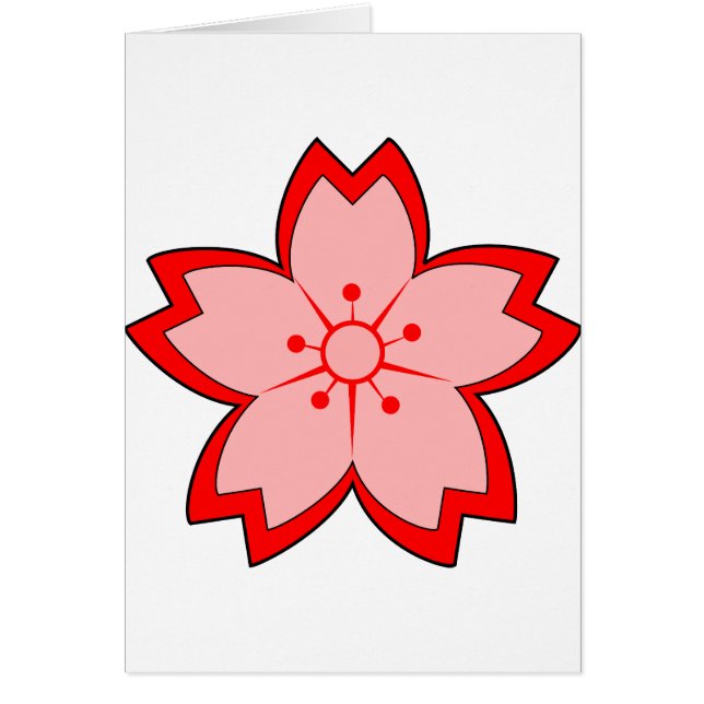 Japansk Cherry-Blommar Hälsningskort (Framsidan)