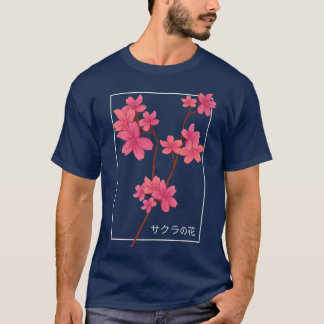 Japansk Cherry Blommar Rosa Cute Flower Sakura Ae T Shirt