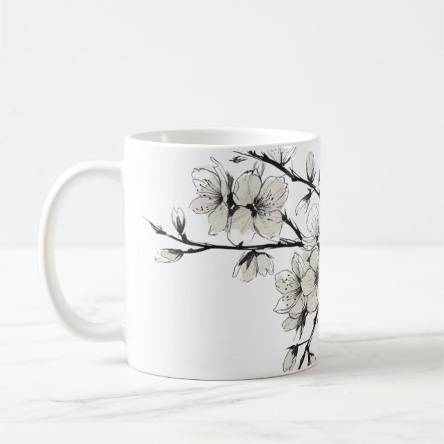 Japansk Cherry Blommar Sakura Mugg3 Kaffemugg (Vänster)