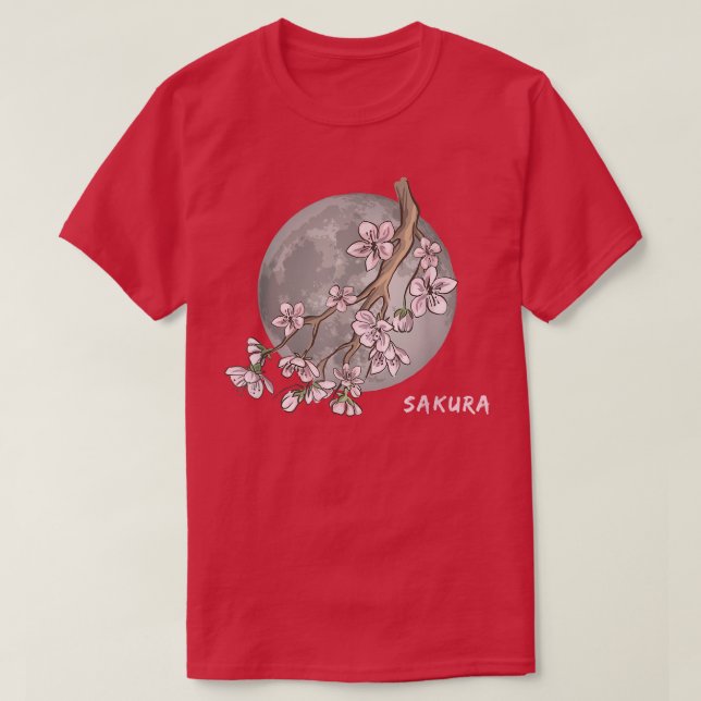 Japansk Cherry Blommar Sakura T Shirt (Design framsida)