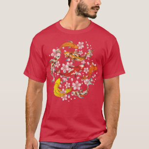 Japansk Cherry Blommar Taisho Sanke Koi Sakura Ko T Shirt