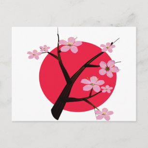 Japansk Cherry Blommar Tattoo Vykort