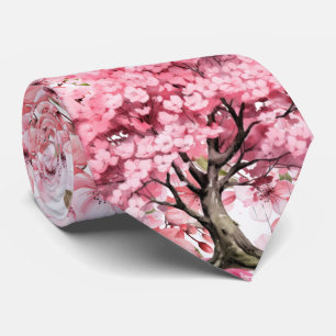 Japansk Cherry Blommar Träd Neck TIe Slips