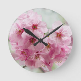 Japansk Cherry Blommar, Wall Clock Rund Klocka