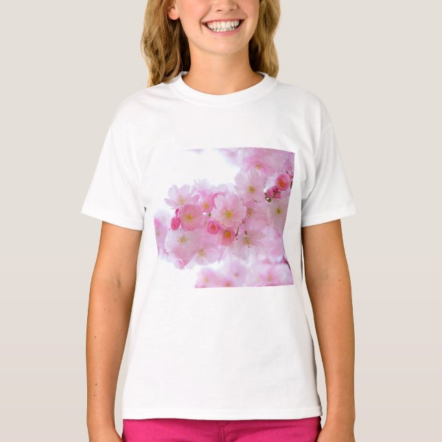Japansk Cherry Träd Blommar T Shirt (Framsida)