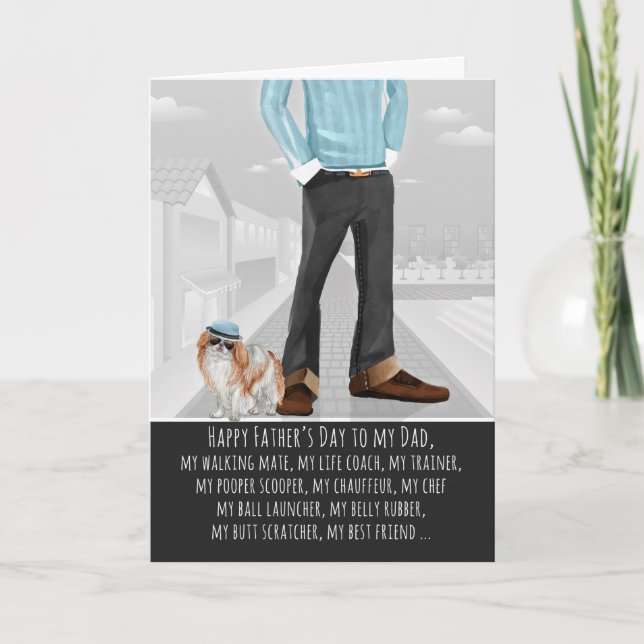 Japansk chin från Hund Fars dag Kort (Framsida)