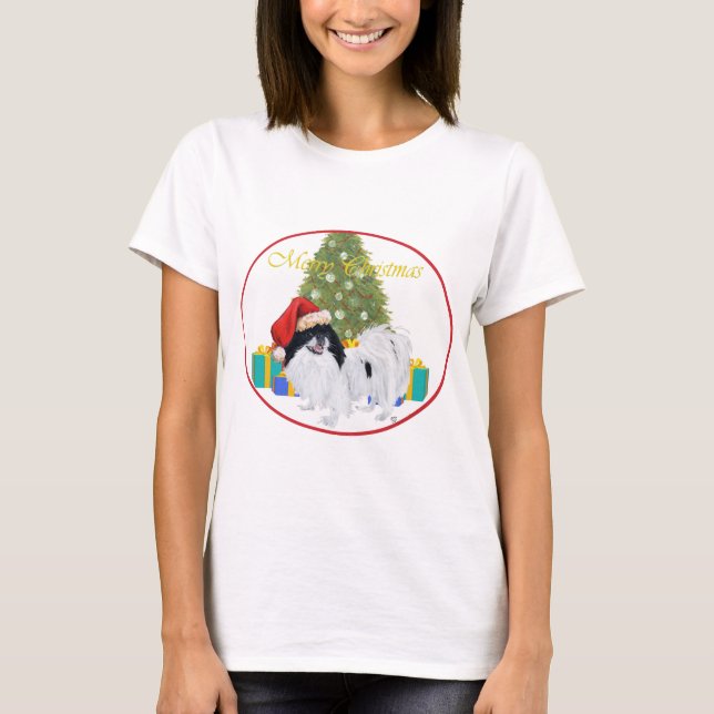 Japansk Chin God Jul Tee Shirt (Framsida)