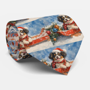 Japansk chin-Hund i Sledge Låt det snöa jul Slips