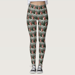 Japansk chin Hund i Snö-jul Leggings