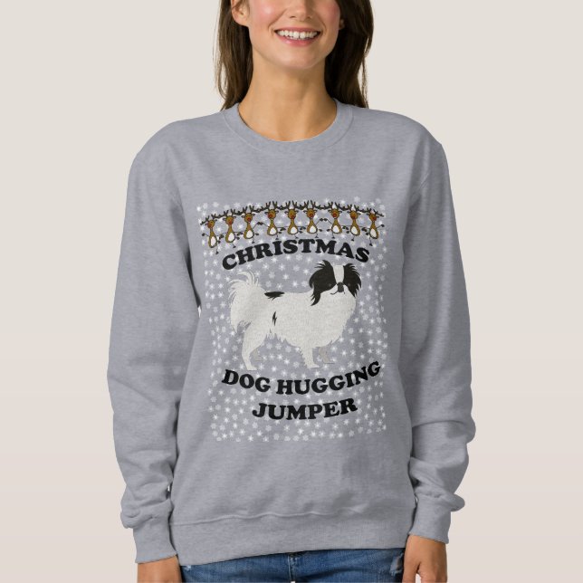 Japansk chin hund jul-Hund Hugger T Shirt (Framsida)