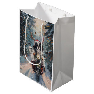 Japansk chin Hund Riding Motorcykel jul