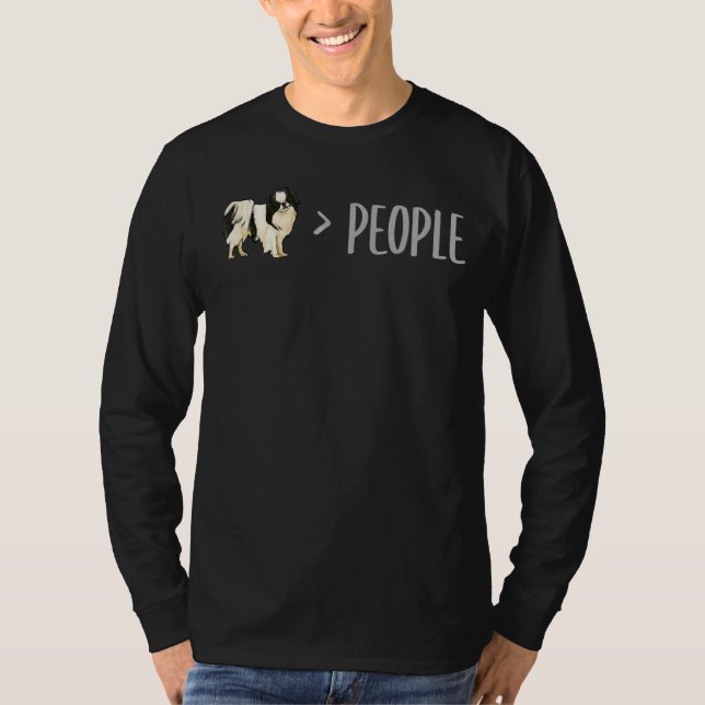 Japansk chin Hundar är Underbarare än folk T Shirt (Framsida)