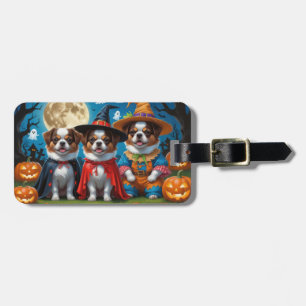 Japansk Chin Hundar Pumpkin Halloween Funny Bagagebricka