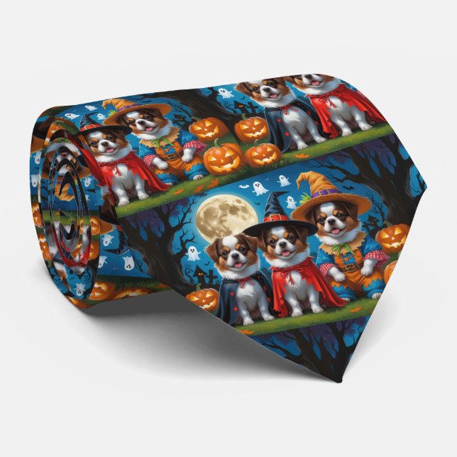 Japansk Chin Hundar Pumpkin Halloween Funny Slips (Rullad)