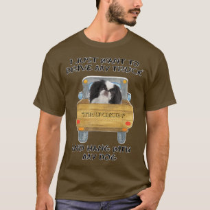 Japansk chin i Lastbil Driving Hund T Shirt
