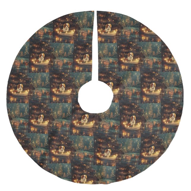 Japansk chin-jul - festlig resa julgransmatta borstad polyester (Framsidan)