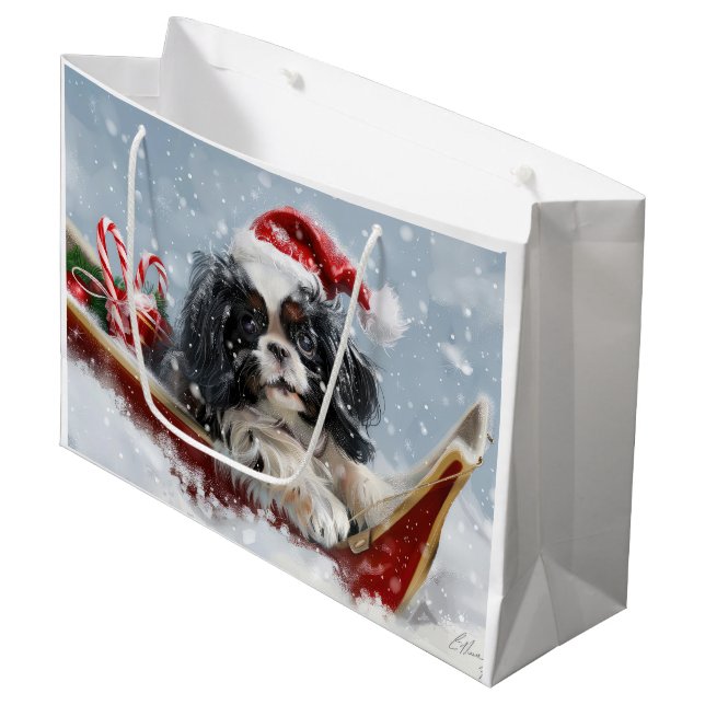 Japansk Chin Julfirande Hund (Framsidan Vinklad)