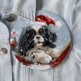 Japansk Chin Julfirande Hund Knapp