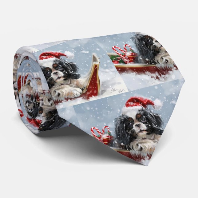 Japansk Chin Julfirande Hund Slips (Rullad)