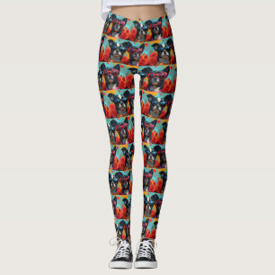 Japansk Chin med Heart Ro Valentine Day Leggings