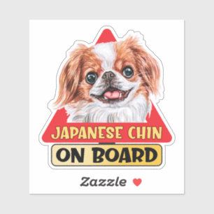 Japansk chin ombord på spanskt trafikskylt för Hun Klistermärken