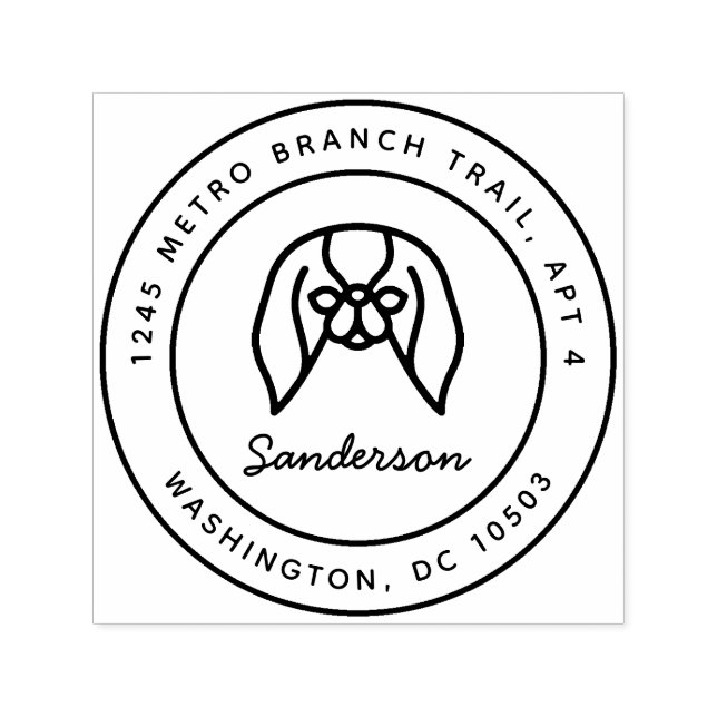 Japansk chin/Pekingesisk Returadress Frimärke Självfärgande Stämpel (Design)