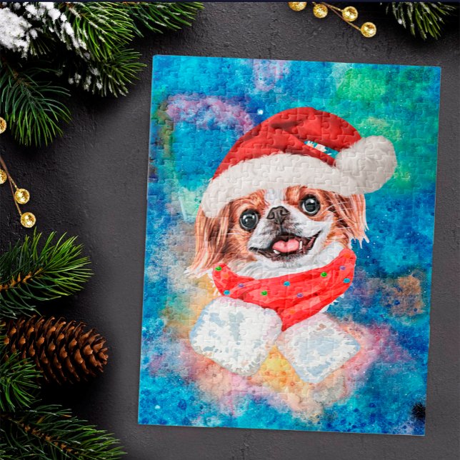 Japansk Chin-ras hund jul Pussel (Skapare uppladdad)