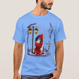 Japansk chin Santa Snö, julljus, vinterpinter T Shirt