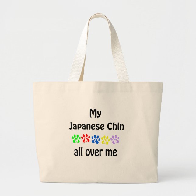 Japansk chin Walks Design Jumbo Tygkasse (Framsidan)