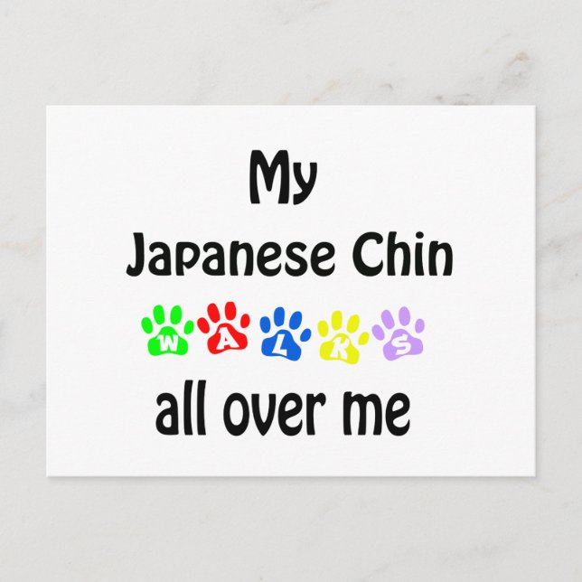 Japansk chin Walks Design Vykort (Framsida)