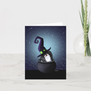Japansk chin Witch Halloween Kort