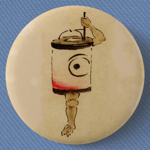 Japansk Chochin-obake (Papper Lantern Ghost) Knapp