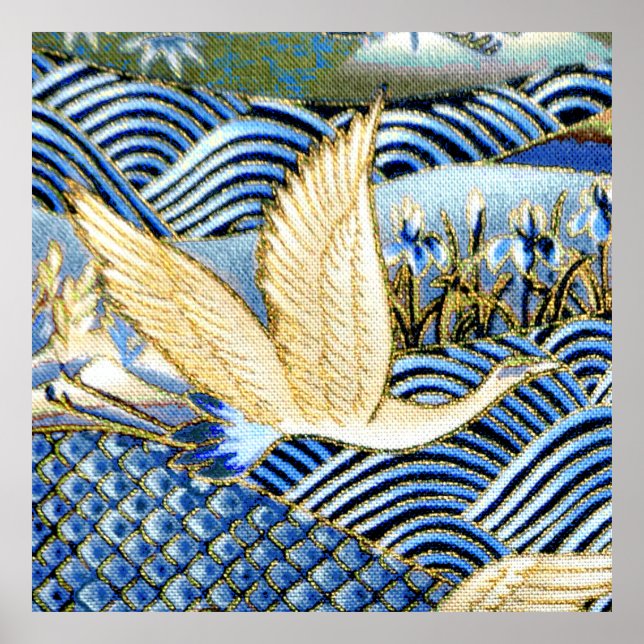 Japansk Crane Anpassningsbar Poster (Framsidan)