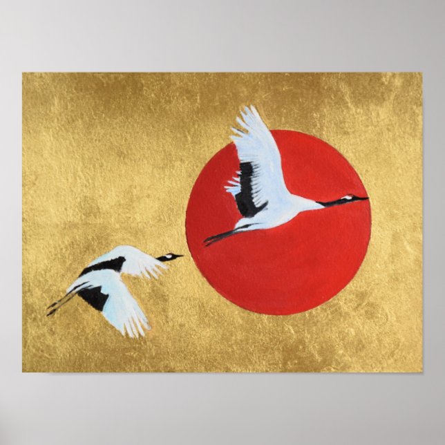 Japansk Crane Poster (Framsidan)