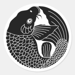 Japansk Crest-Carp Runt Klistermärke