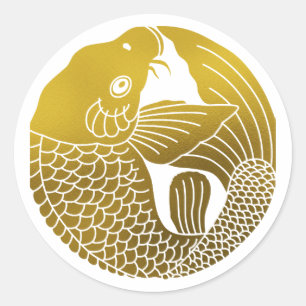Japansk Crest-Carp Runt Klistermärke