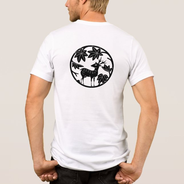 Japansk Crest-japansk maple och hjort T Shirt (Baksida)