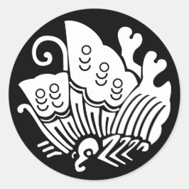 Japansk Crest-svärdsvanselfjäril Runt Klistermärke