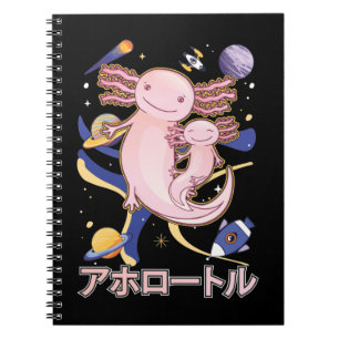 Japansk Cute Axolotl Family Galaxy Anime Anteckningsbok