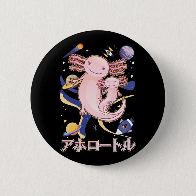 Japansk Cute Axolotl Family Galaxy Anime Knapp (Framsida)