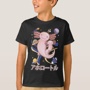 Japansk Cute Axolotl Family Galaxy Anime T Shirt