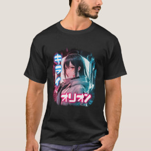Japansk cyberpunk animerad tjej t shirt