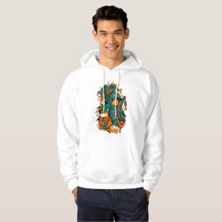 Japansk Cyberpunk Samuraj Drak Katt – Anime Stre Hoodie