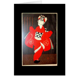 Japansk dam hälsningskort